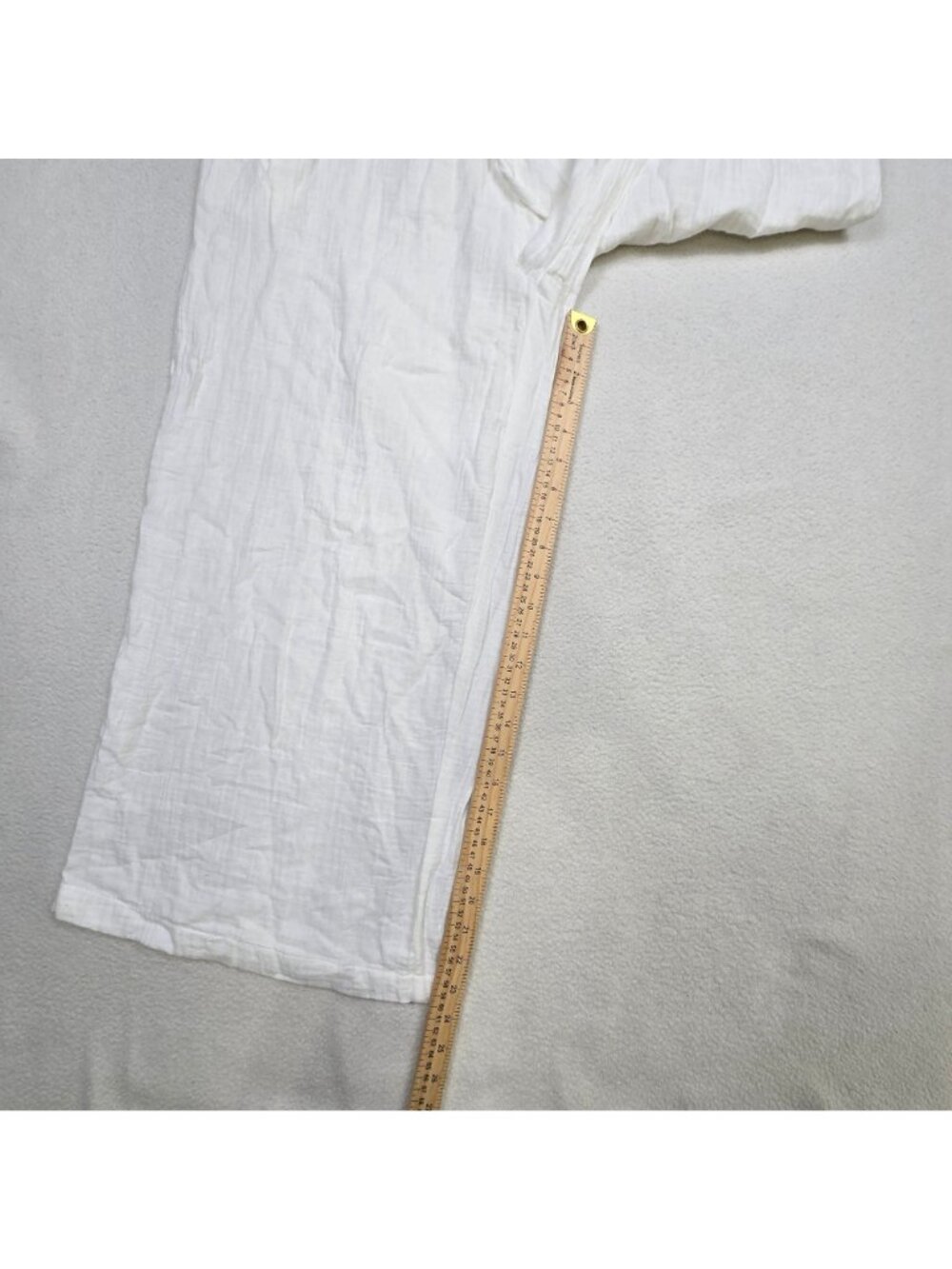 Japna Large Wide Leg 100% Cotton Sleepwear Pants White Elastic Waist Lounge - Picture 2 of 5